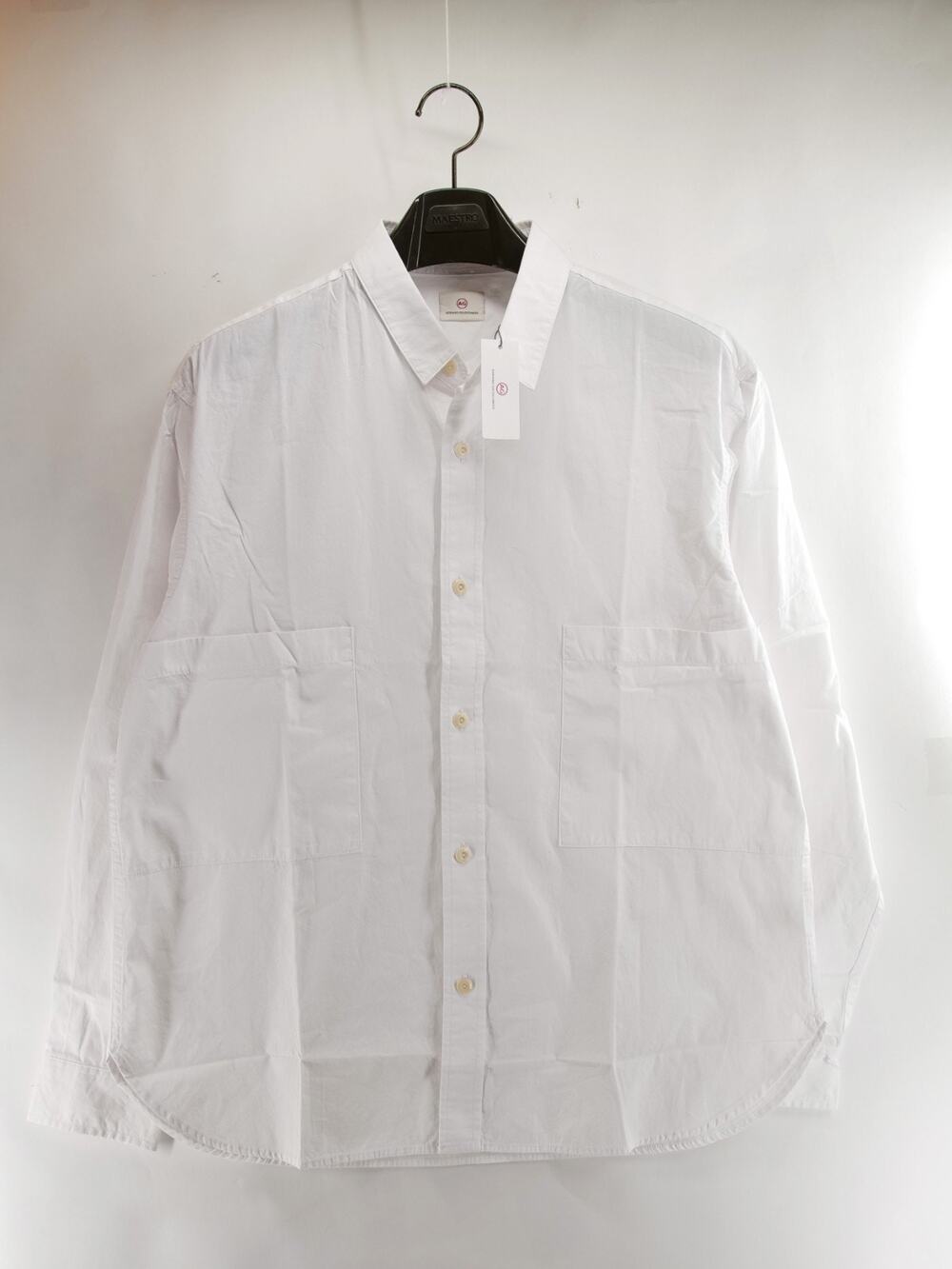 AG Adriano Goldschmied NWT Mens L Shiro Oversized Pocket Button Down Shirt White